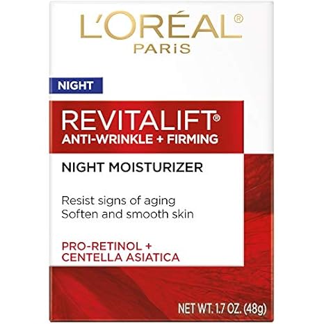 Revitalift Anti-Wrinkle and Firming Face Night Moisturizer, Pro Retinol +Centella Asiatica 48g