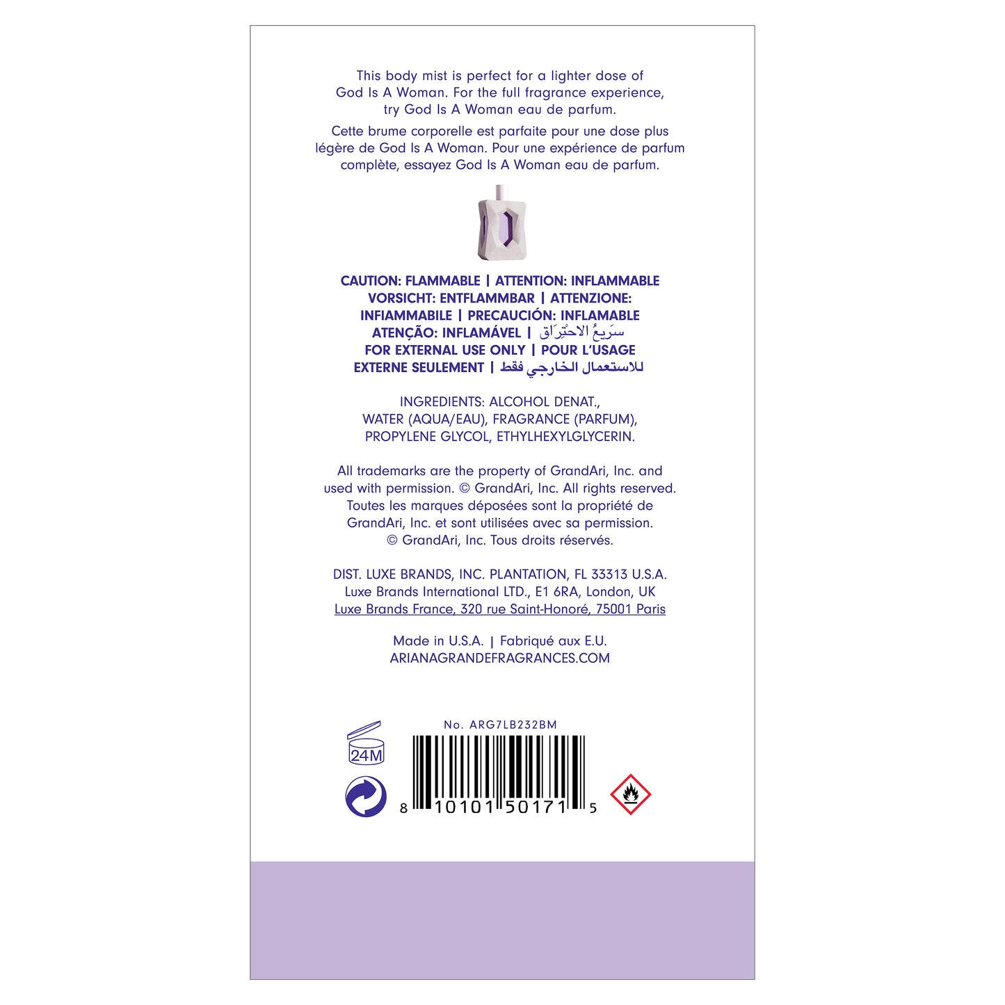 Ariana Grande - God Is A Woman Body Mist  - null - EXprimi Skincare Kenya - #product_page_title#