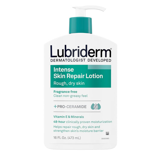 Intense Dry Skin Repair Lotion + Pro-Ceramide with Vitamin E & Minerals.