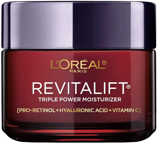 Revitalift Triple Power Anti-Aging Face Moisturizer, Pro Retinol, Hyaluronic Acid & Vitamin C, Reduce Wrinkles 2.55 Oz