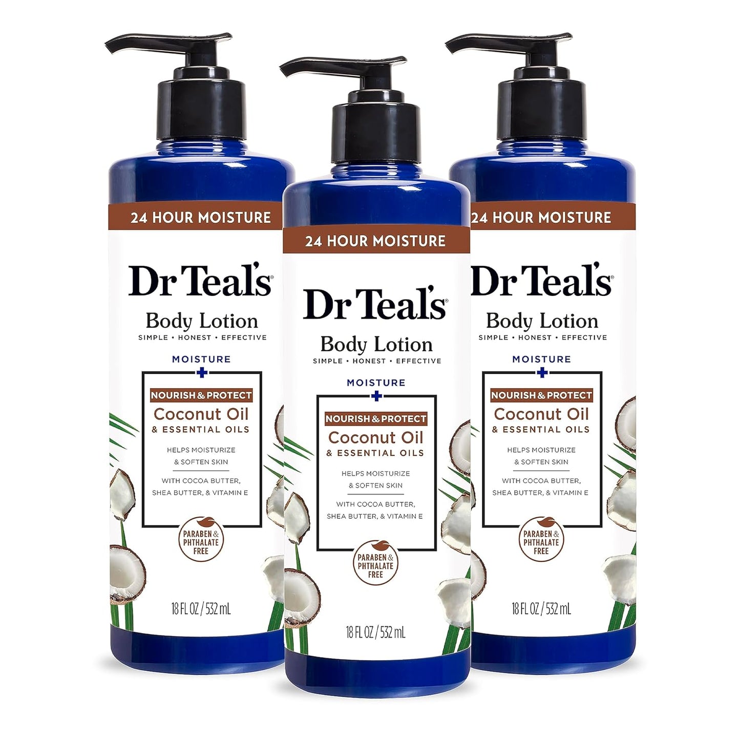 Body Lotion, Coconut Oil & Essential Oils, 18 fl oz - EXprimi Skincare Kenya - Beauty - Dr. Teal's - EXprimi Skincare Kenya.