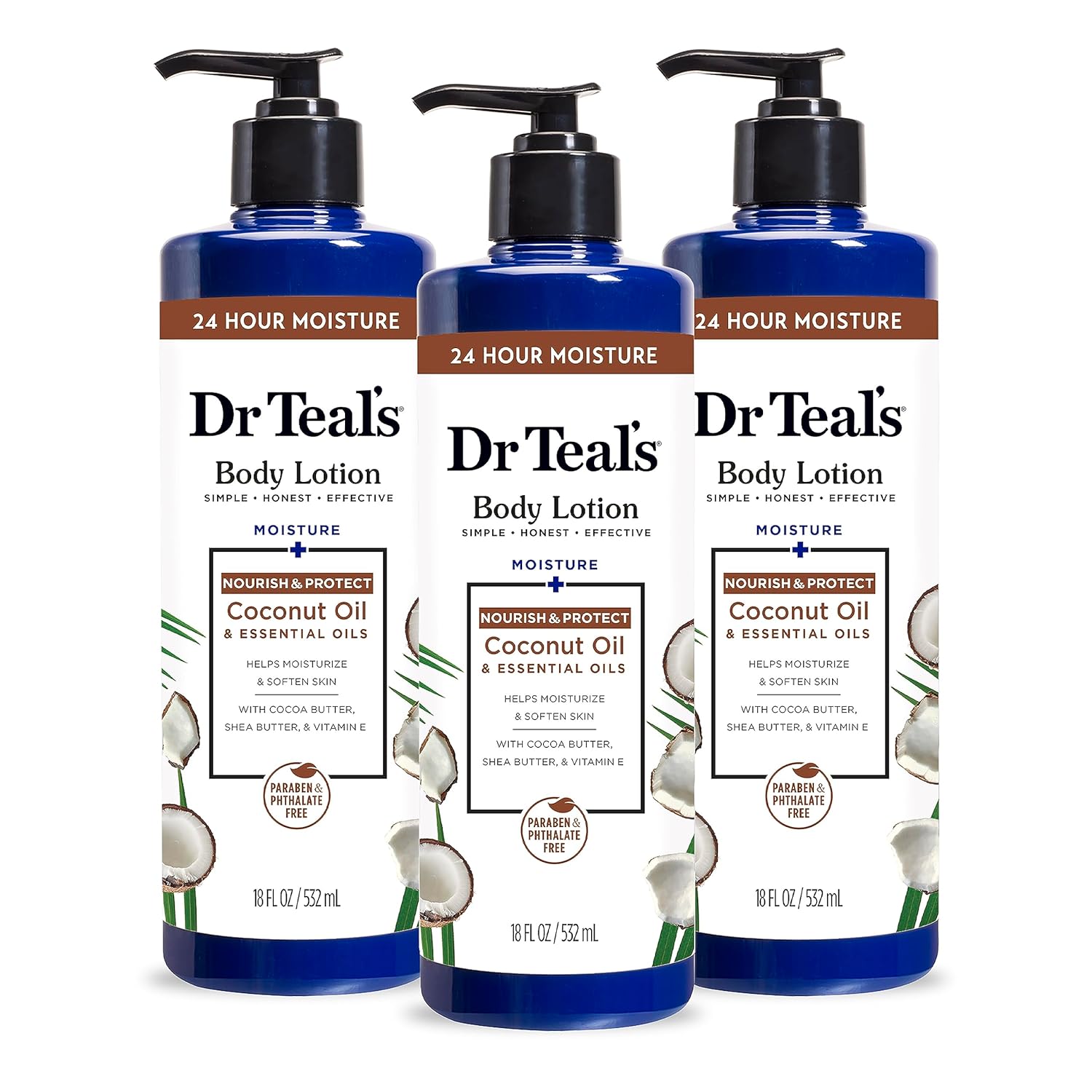 Body Lotion, Coconut Oil & Essential Oils, 18 fl oz - EXprimi Skincare Kenya - Beauty - Dr. Teal's - EXprimi Skincare Kenya.