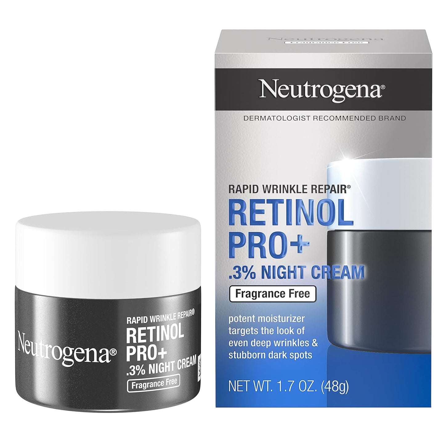 Neutrogena Rapid Wrinkle Repair Retinol Pro+ Anti-Wrinkle Night Moisturizer with 0.3% pure retinol for softer, smoother skin